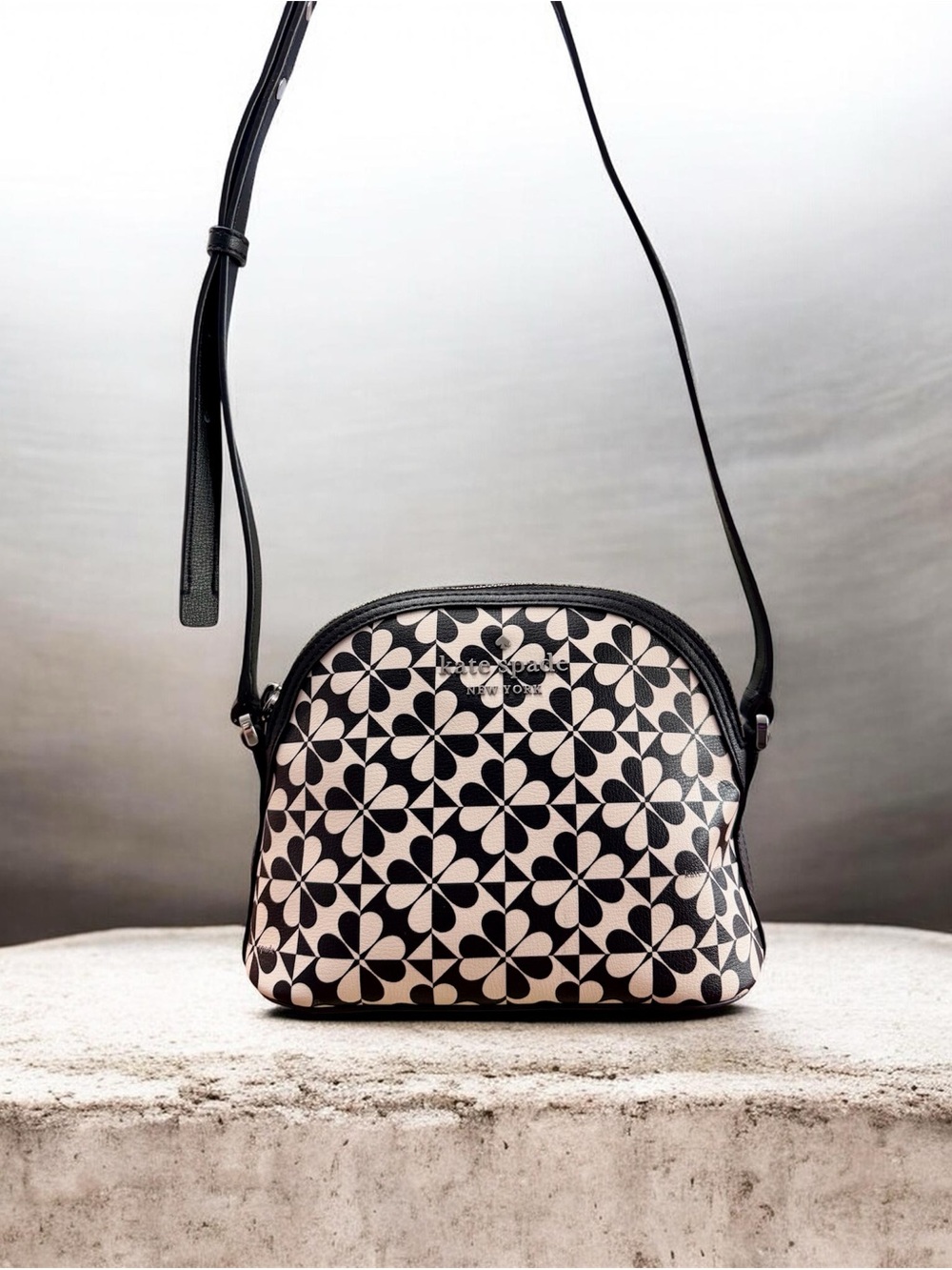 kate spade Black & Cream Geo Floral Crossbody